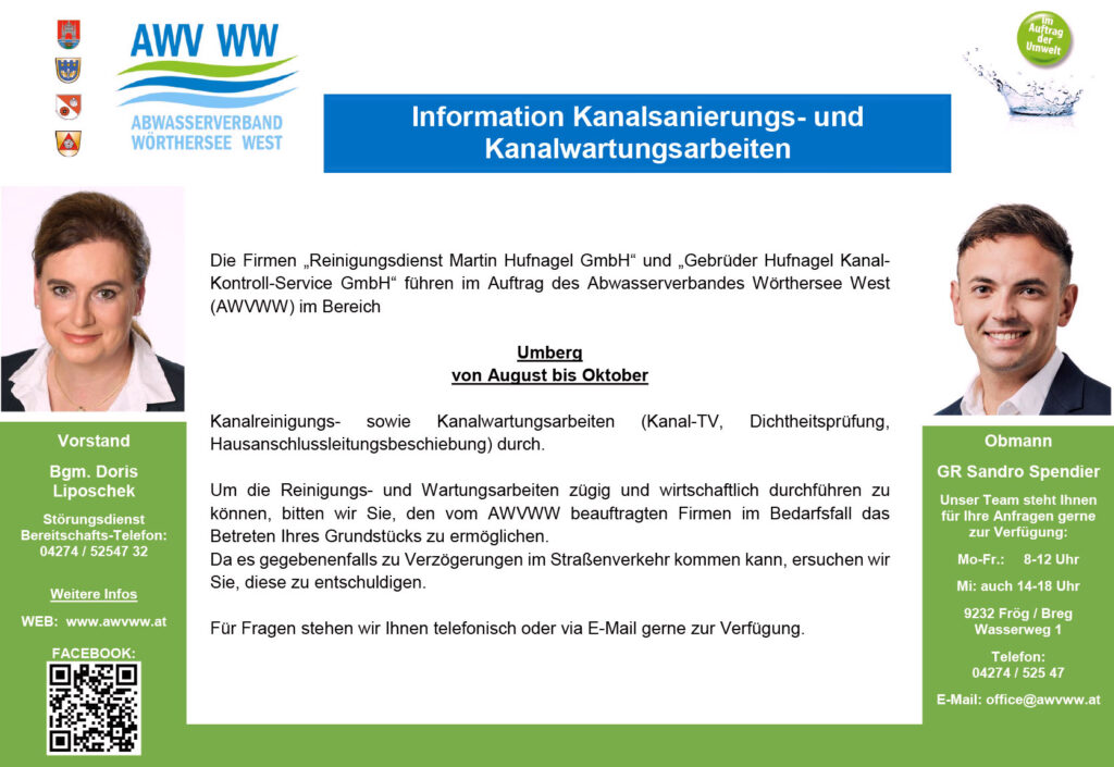 Kanalsanierungs- und Kanalwartungsarbeiten