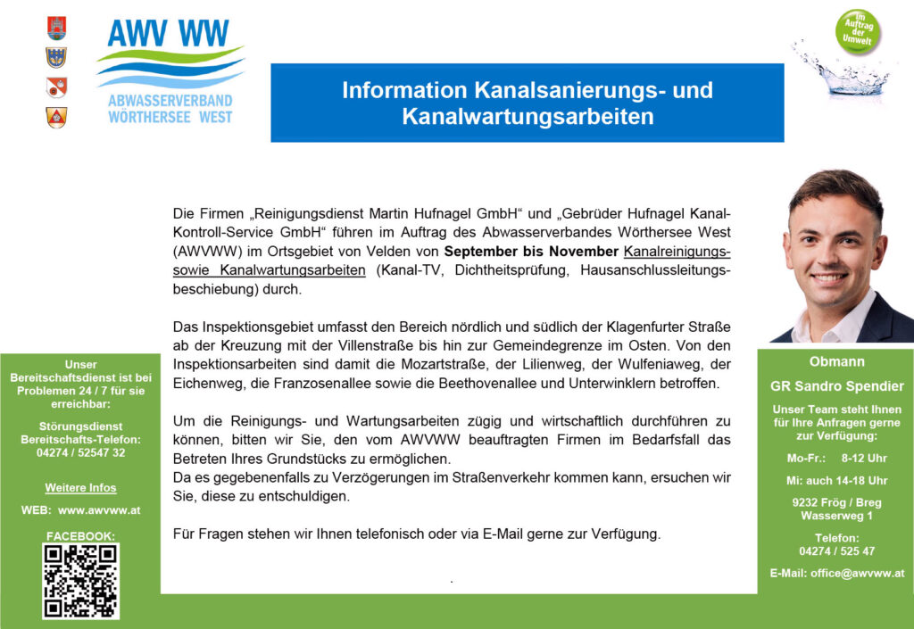 Kanalsanierungs- und Kanalwartungsarbeiten