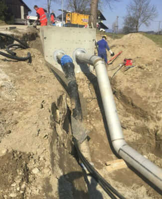 Bau der zusätzlichen Leitung des Draudükers