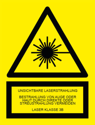 Hinweis: Unsichtbare Laserstrahlung, Laser Klasse 3B