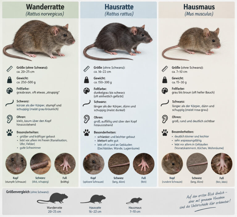 Die Ratte aus dem Untergrund: verschiedene Nagetierarten Infografik